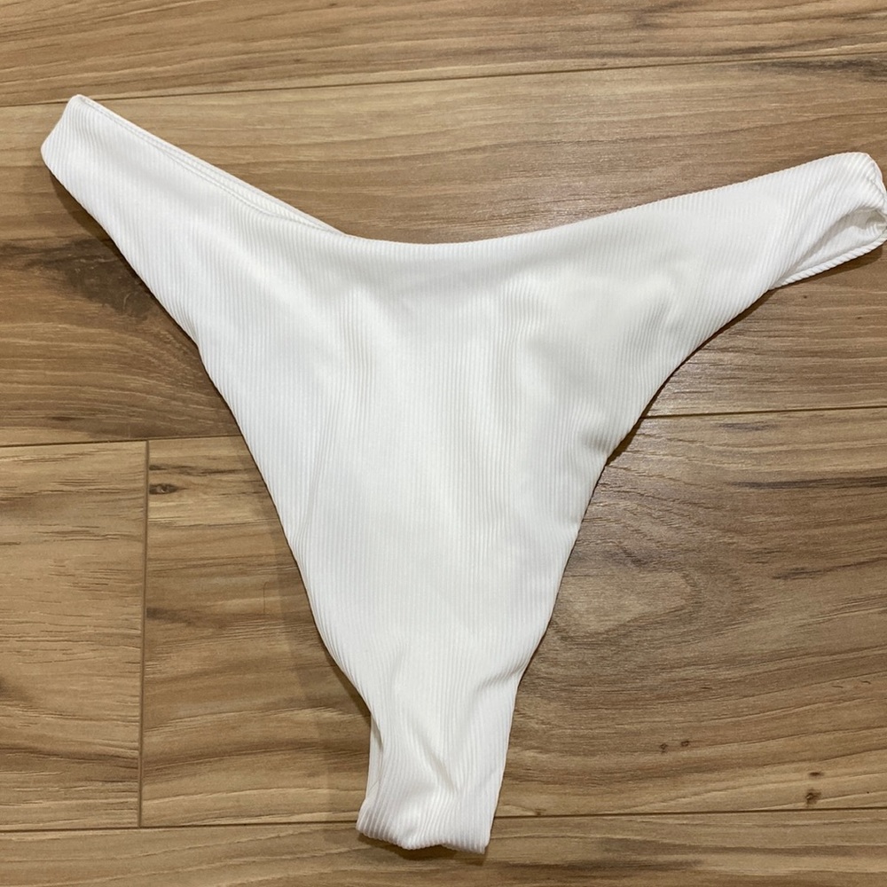 white thong bikini bottom size M